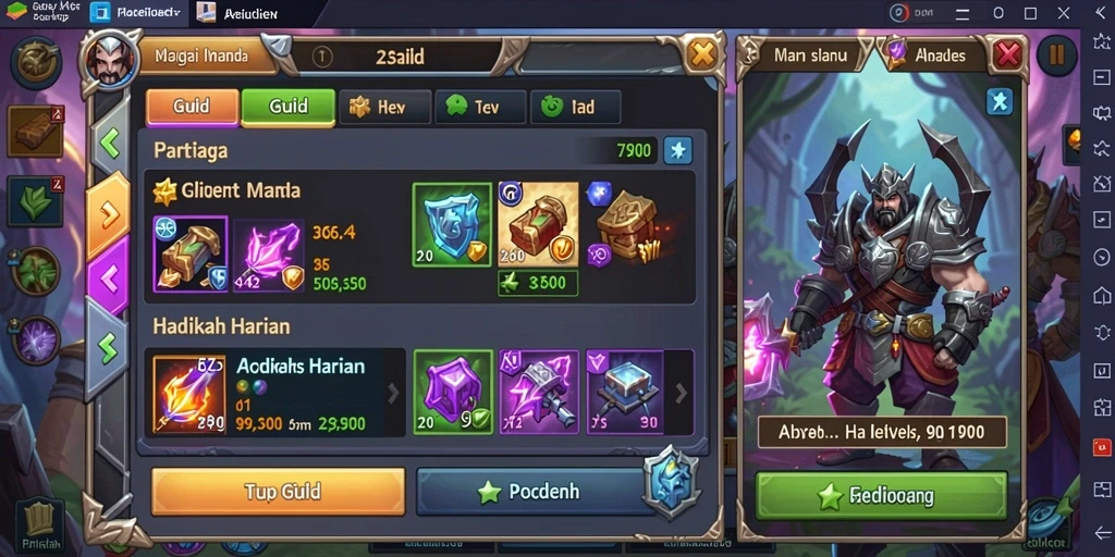 Tangkapan layar menunjukkan karakter hero yang memukau.